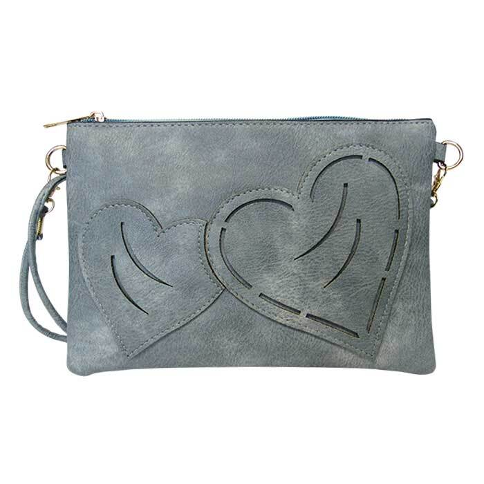 Shoulder Bag Two Hearts Blue