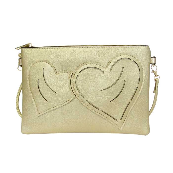 Shoulder Bag Two Hearts Gold