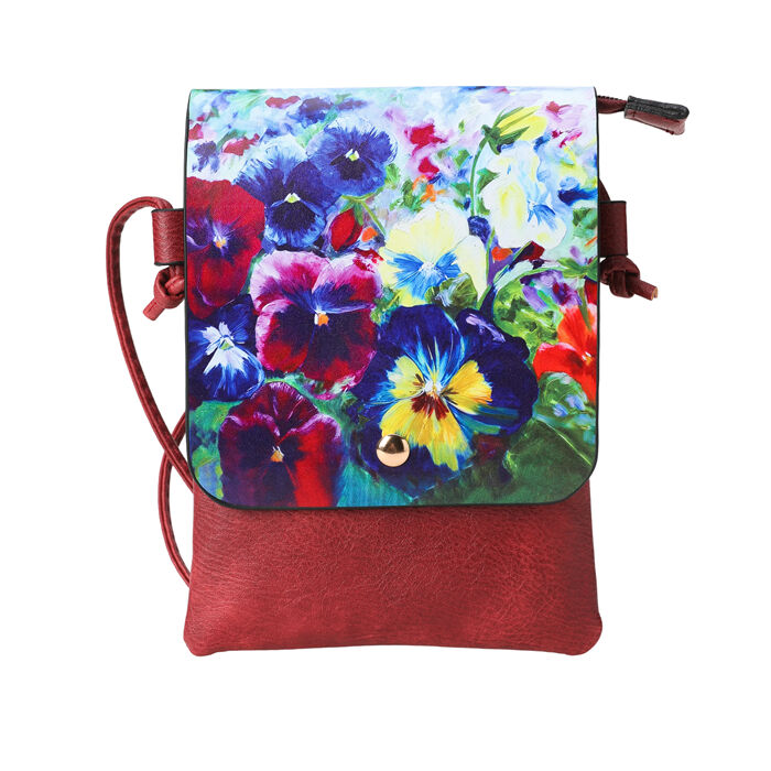 Shoulder Bag Colourful Pansies