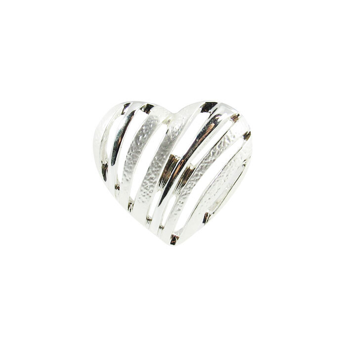 Snap-Heart Shiny Silver