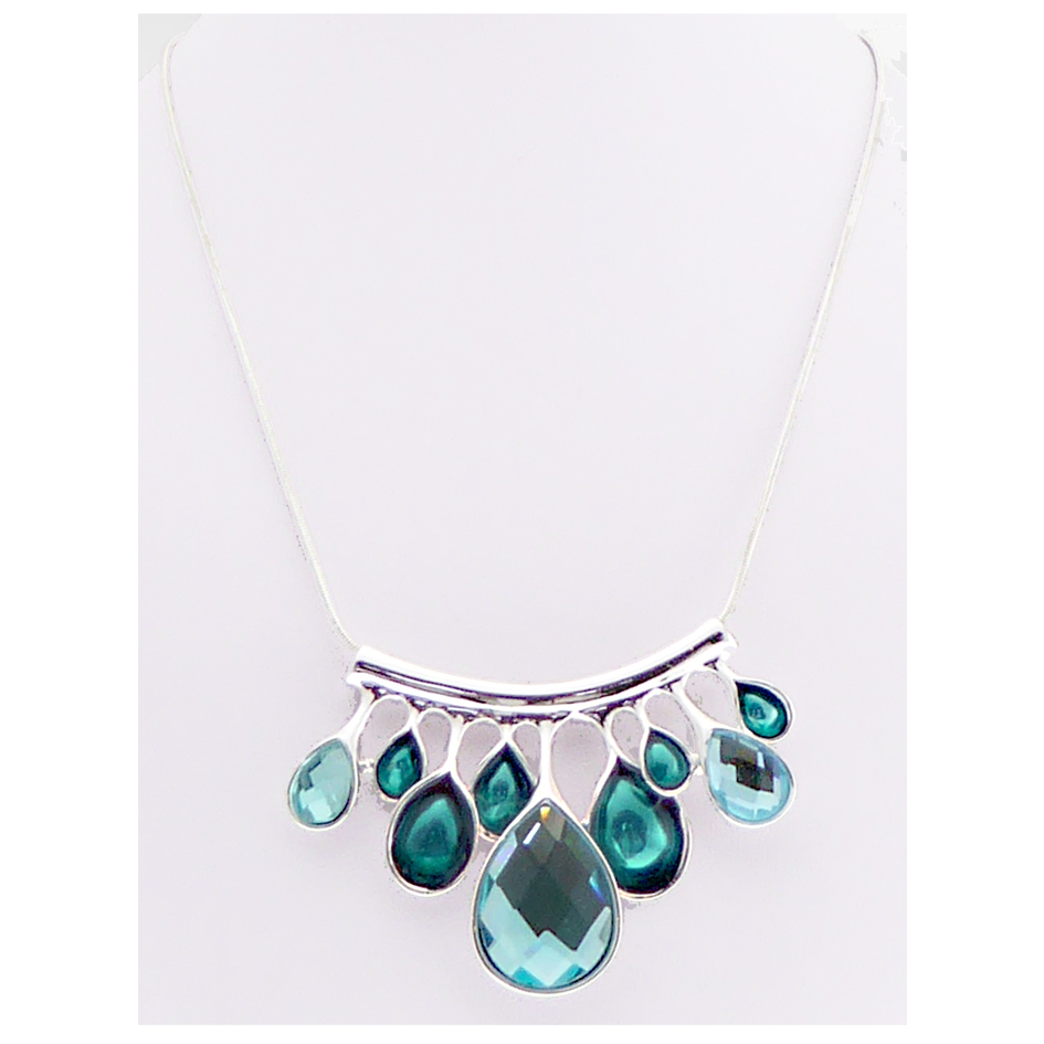 NK-Aqua Crystal Teardrops 