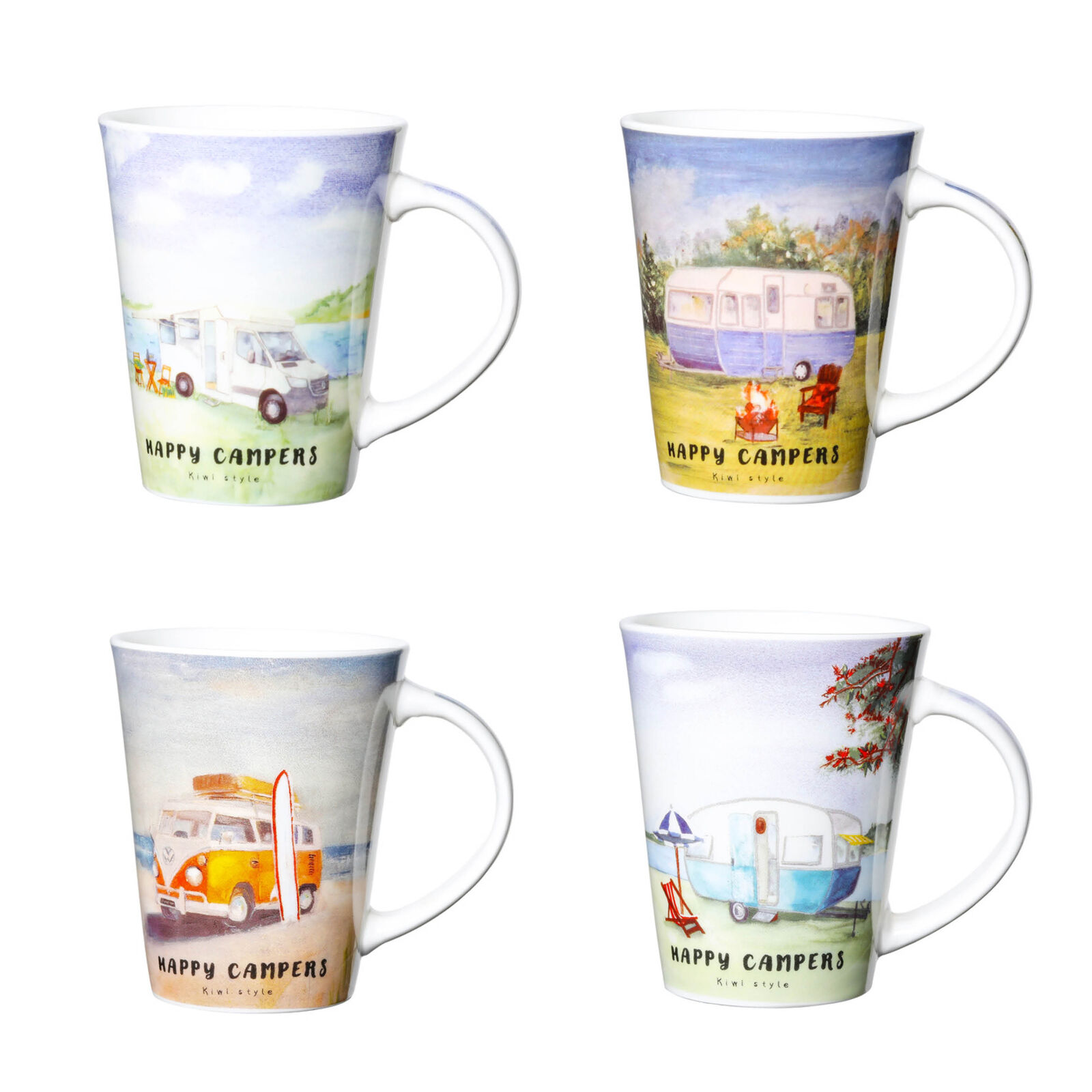 Happy Camper Mug Set x4
