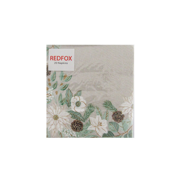 Floral Border Cocktail Napkin