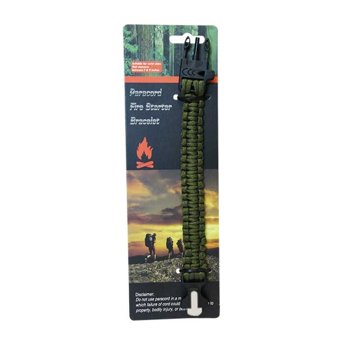 Paracord w'Fire Starter Green