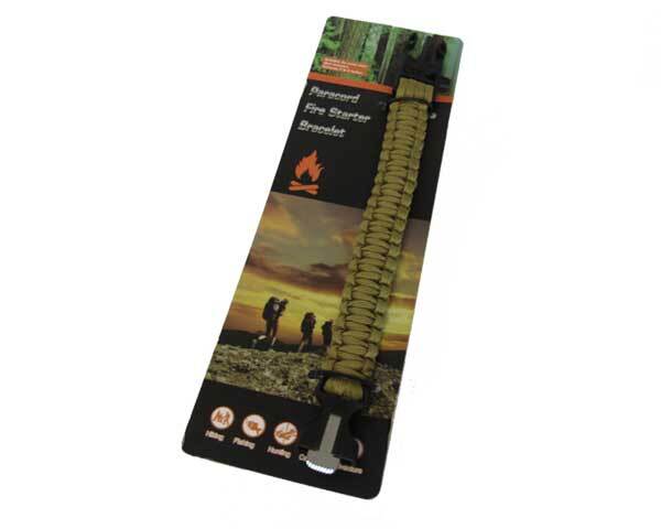 Paracord w'Fire Starter Khaki