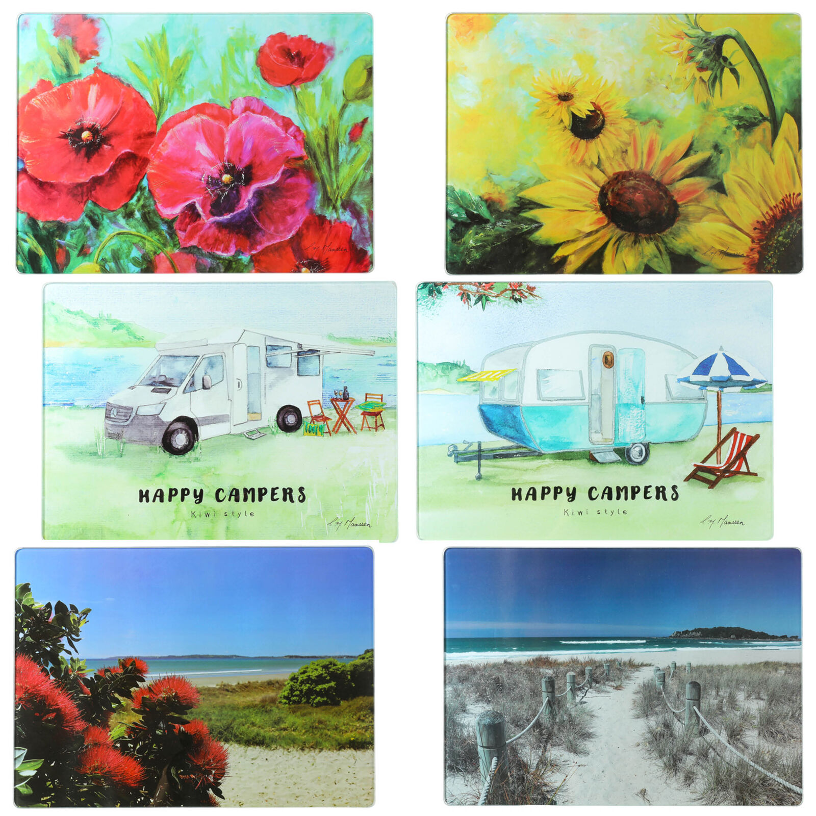 Tempered Glass Placemats Set x6