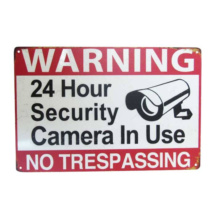 Art Tin CCTV Warning Sign