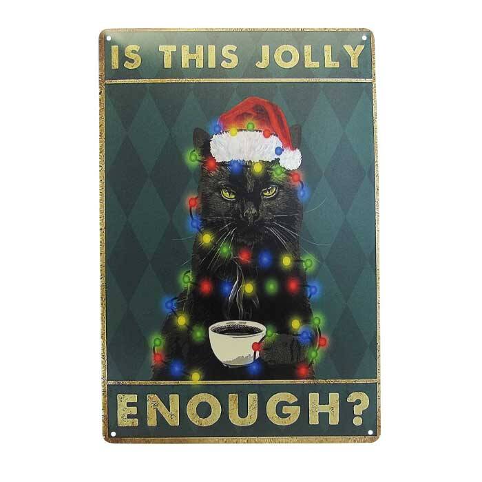 Art Tin Christmas Cat 