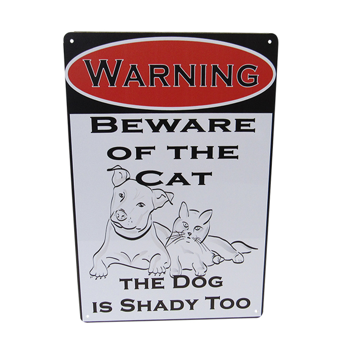Art Tin Beware of Cat