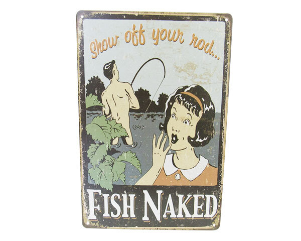 Art Tin Fish Naked Sign
