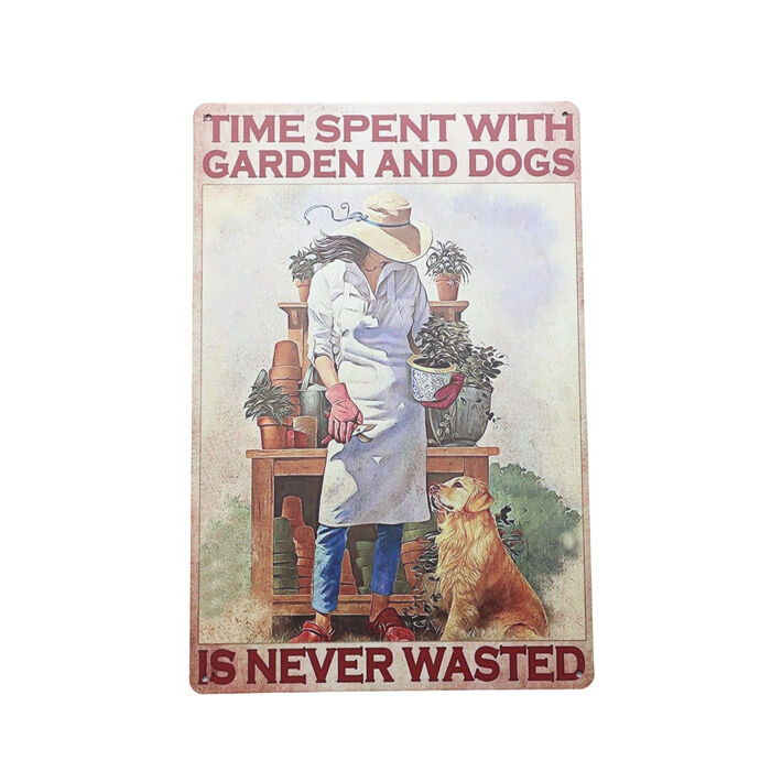 Art Tin Garden Dogs