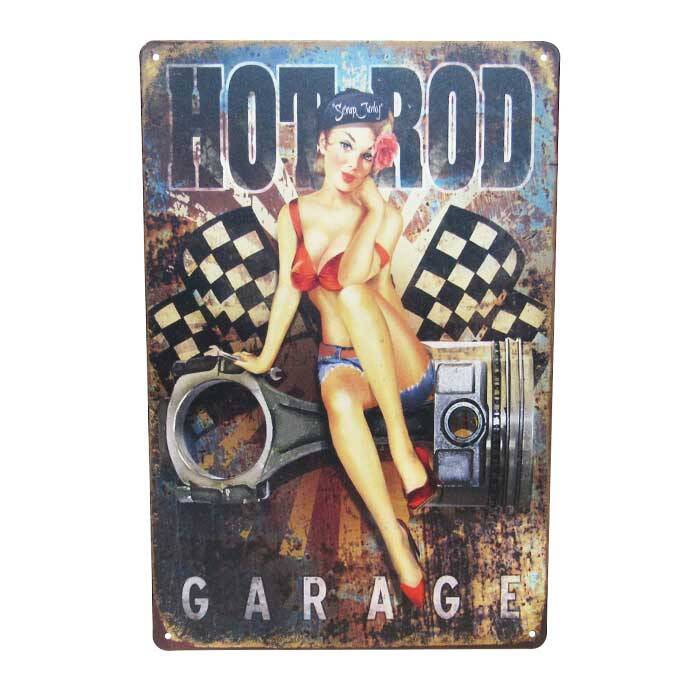 Art Tin Hot Rod Garage 