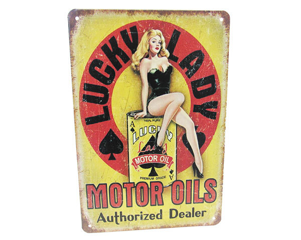 Art Tin Lucky Lady Sign