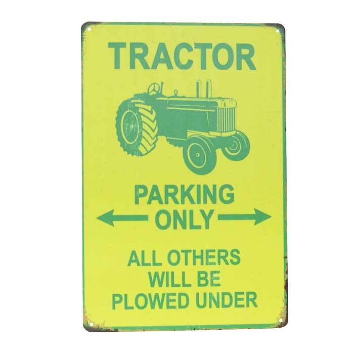 Art Tin Tractor Parking 