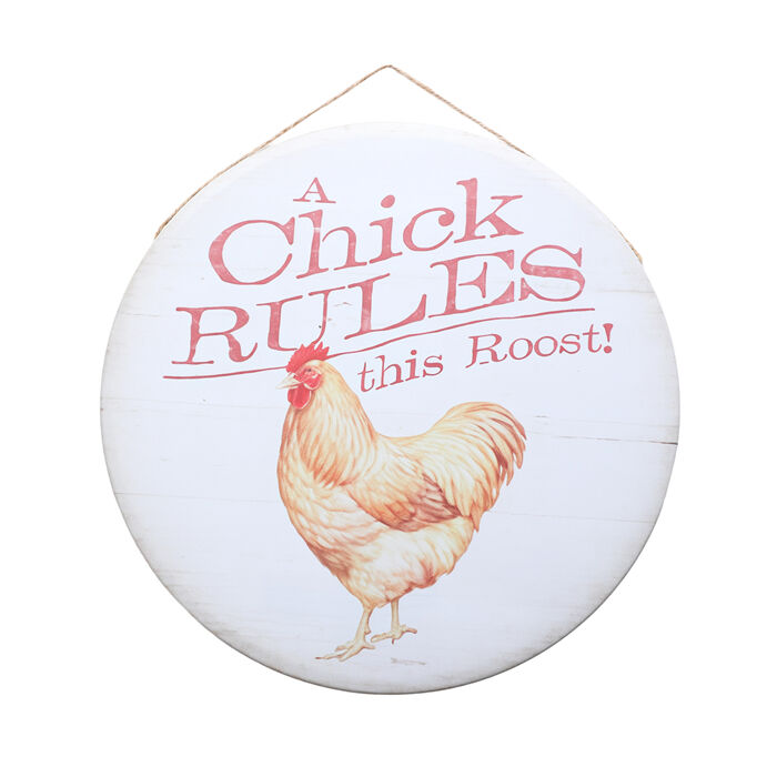 Art Tin Round Chick In Charge