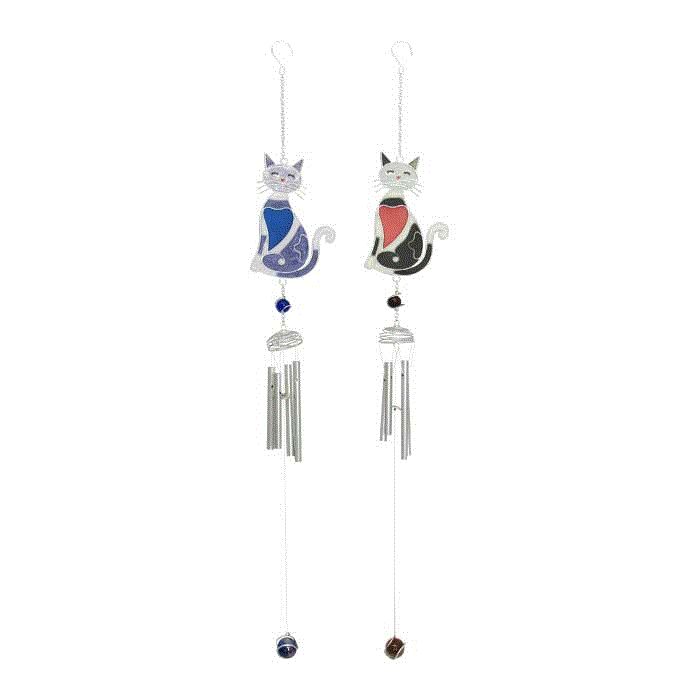 Garden Glass Bell Cat Set x4 