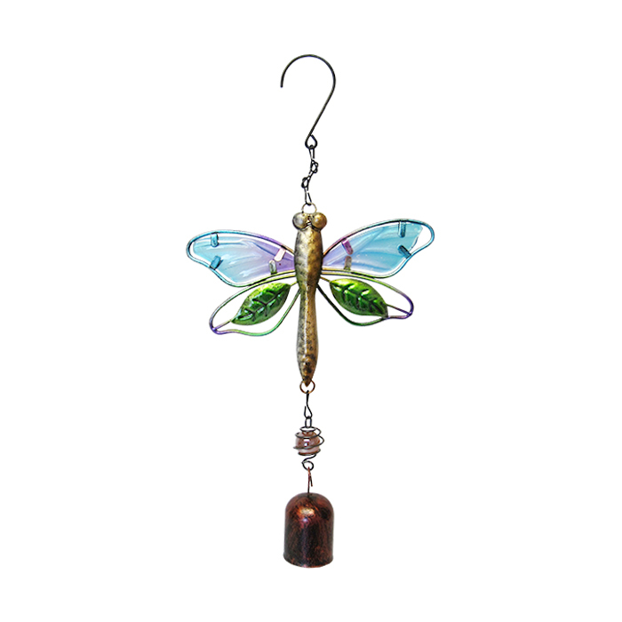 Garden Glass Dragonfly Bell