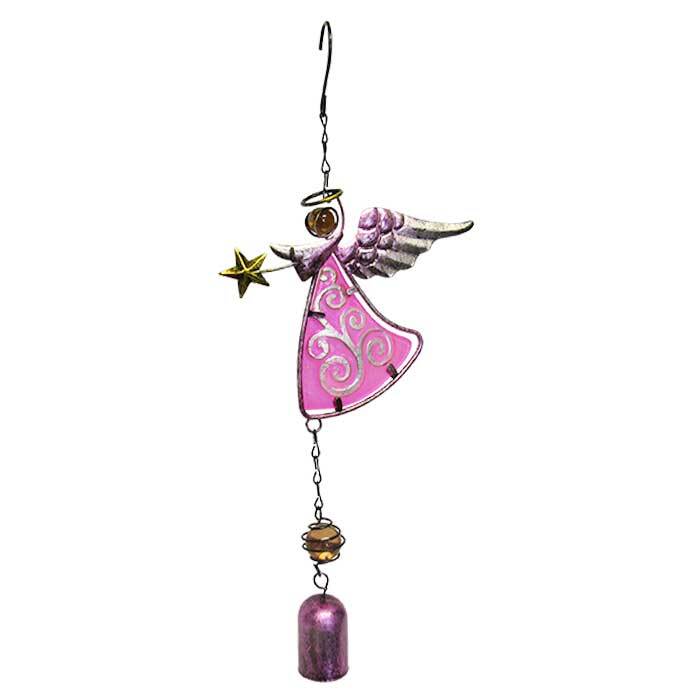 Garden Glass Angel Bell Pink