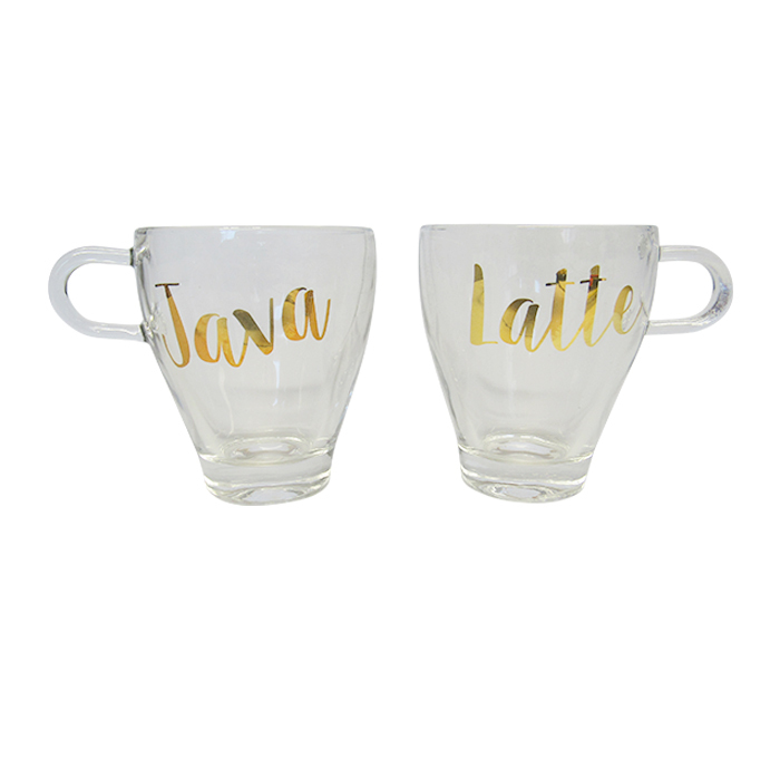 Glass Coffee Mugs 2 Java